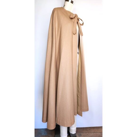 Vintage Wool Cape Cloak Poncho Arm Opening Wool Capelet Boho Woodland Free size - Picture 4 of 10